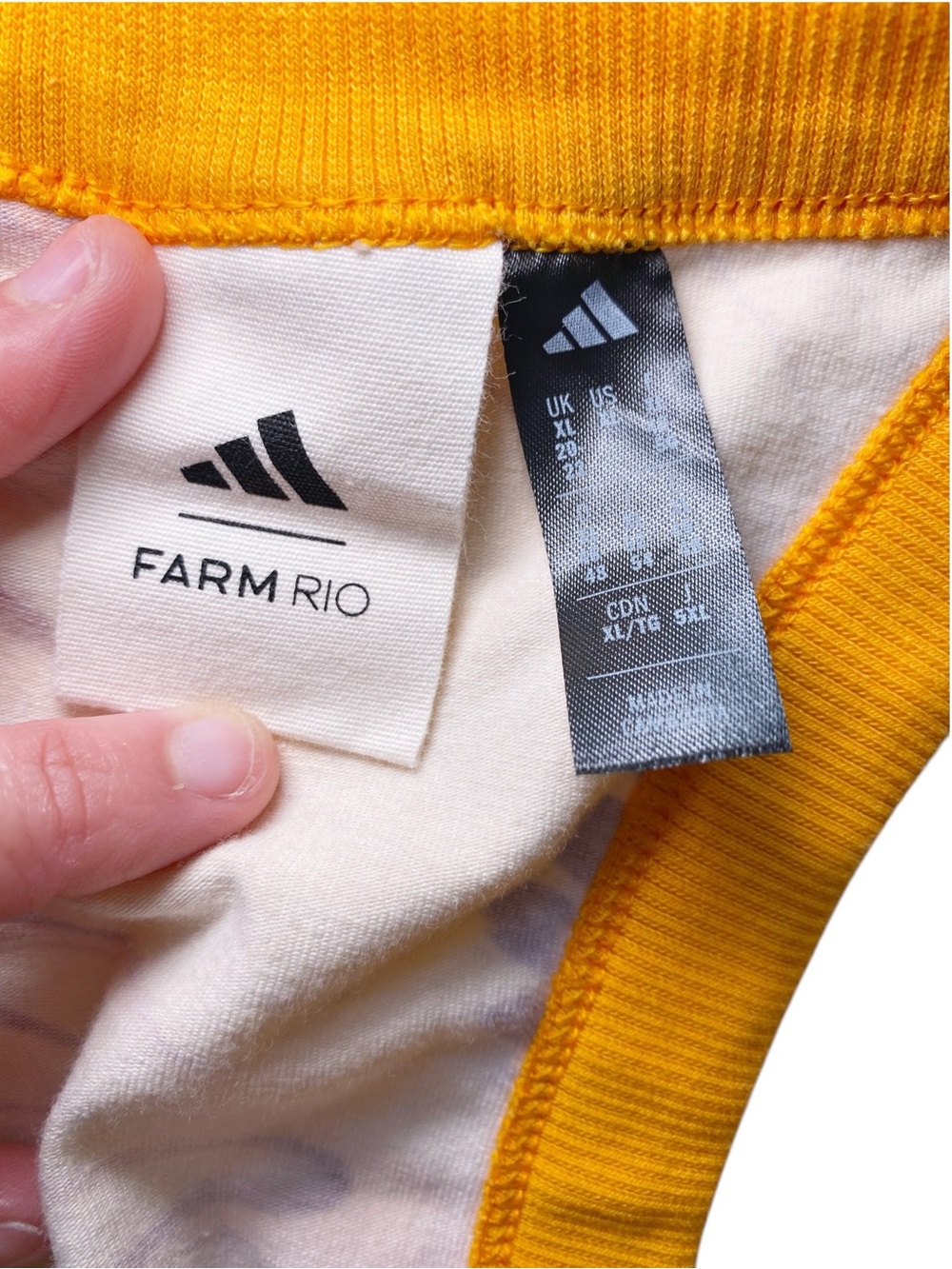 Adidas x FARM Rio Yellow Tropical Bird Toucan Racerback Midi Dress Size XL - Picture 8 of 15